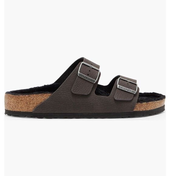 Birkenstock | Arizona Shearling Slide Sandals - Picture 3 of 8